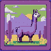 A purple llama